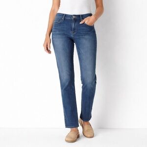 LEE Comfort Waistband Straight Leg Jeans Womens 8P Petite